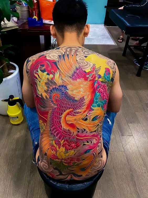 Hình xăm phượng hoàng kín lưng nam: 50 ý tưởng độc đáo 34