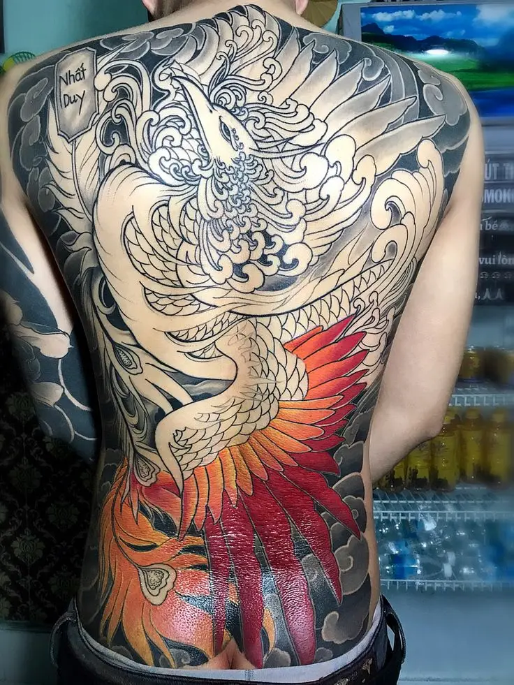Hình xăm phượng hoàng kín lưng nam: 50 ý tưởng độc đáo 43