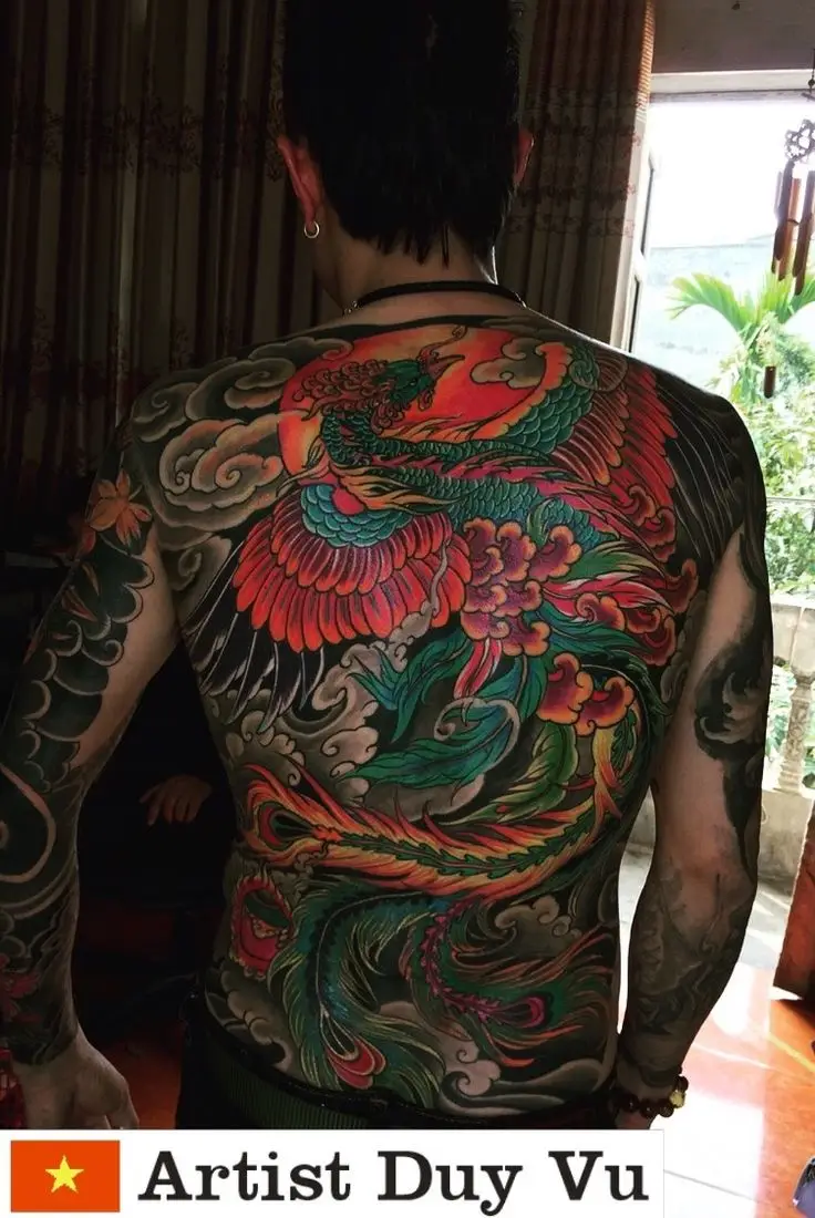 Hình xăm phượng hoàng kín lưng nam: 50 ý tưởng độc đáo 44