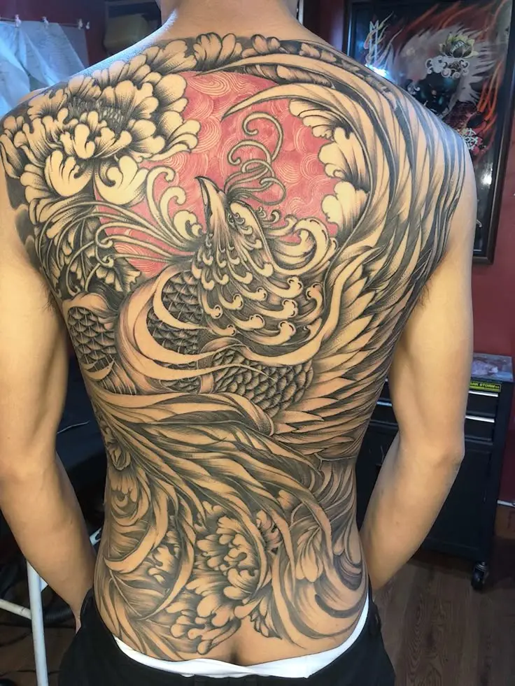 Hình xăm phượng hoàng kín lưng nam: 50 ý tưởng độc đáo 58