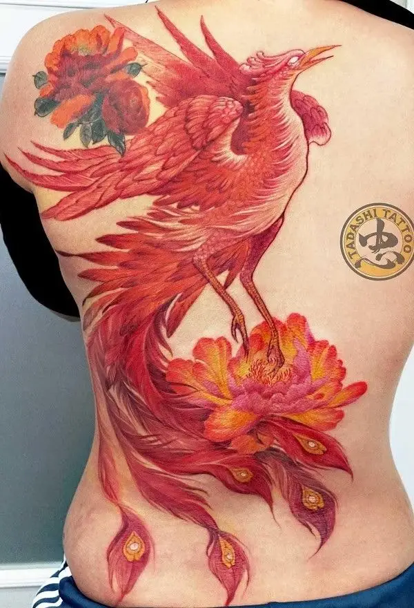 Hình xăm phượng hoàng lửa full lưng: Khám phá 50 mẫu ấn tượng 38