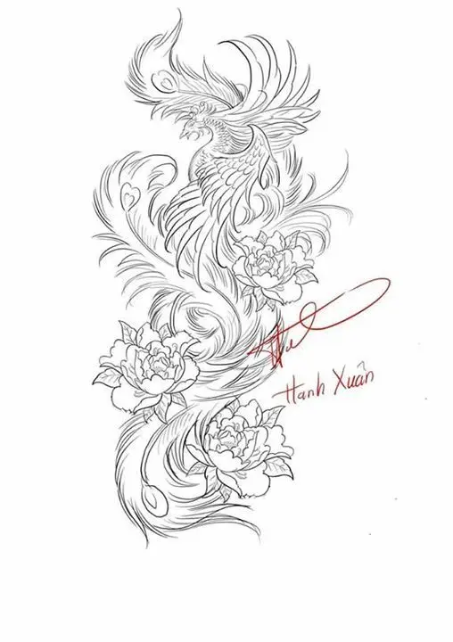 Hình xăm phượng hoàng lửa full lưng: Khám phá 50 mẫu ấn tượng 55