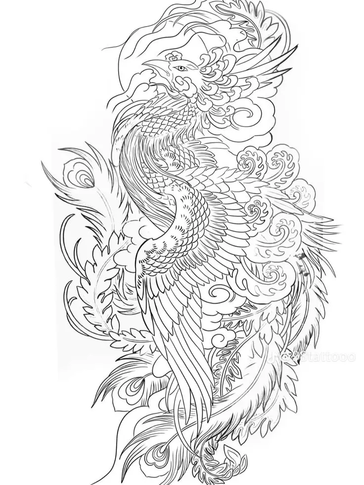Hình Xăm Phượng Hoàng Vắt Vai: Tượng Trưng Cho Sự Tái Sinh 2