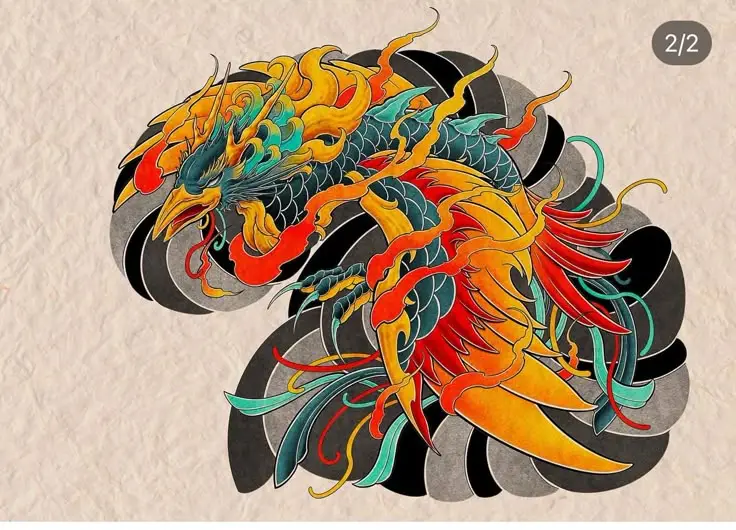 Hình Xăm Phượng Hoàng Vắt Vai: Tượng Trưng Cho Sự Tái Sinh 24