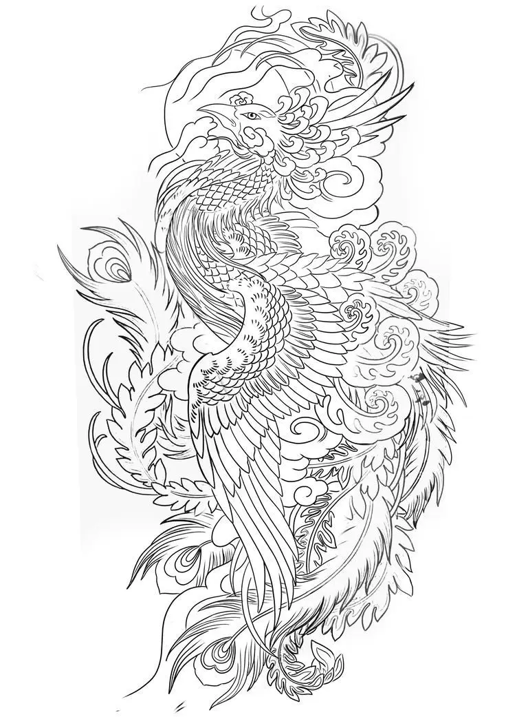 Hình Xăm Phượng Hoàng Vắt Vai: Tượng Trưng Cho Sự Tái Sinh 44