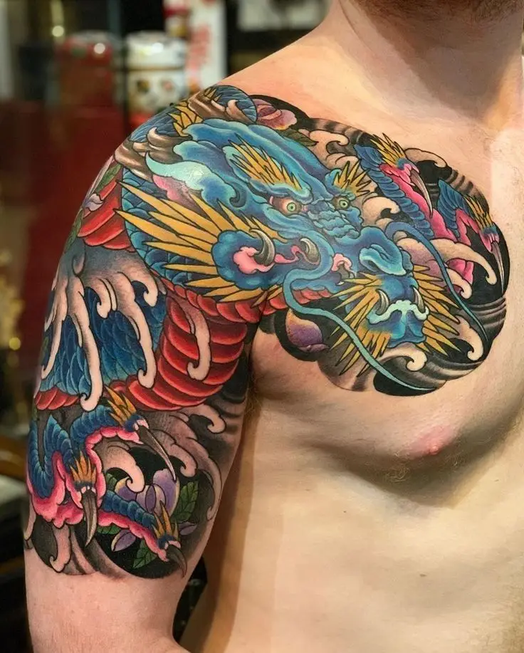 Hình xăm rồng ở ngực: 50 thiết kế táo bạo cho nam 13