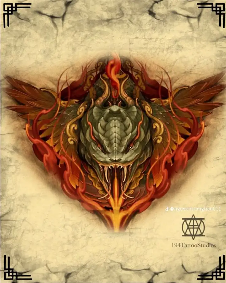 Hình xăm rồng ở ngực: 50 thiết kế táo bạo cho nam 15