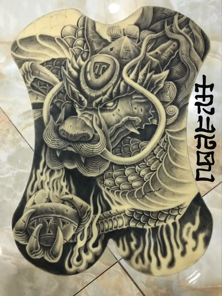 Hình xăm rồng ở ngực: 50 thiết kế táo bạo cho nam 17