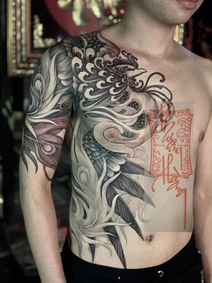 Hình xăm rồng ở ngực: 50 thiết kế táo bạo cho nam 38