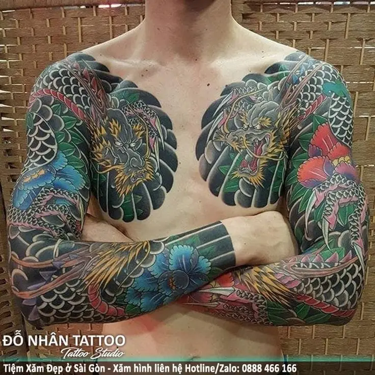Hình xăm rồng ở ngực: 50 thiết kế táo bạo cho nam 46