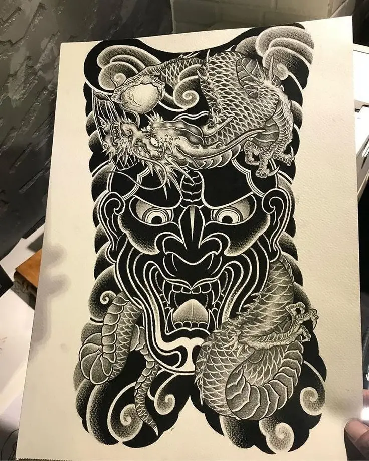 Hình xăm rồng ở ngực: 50 thiết kế táo bạo cho nam 65