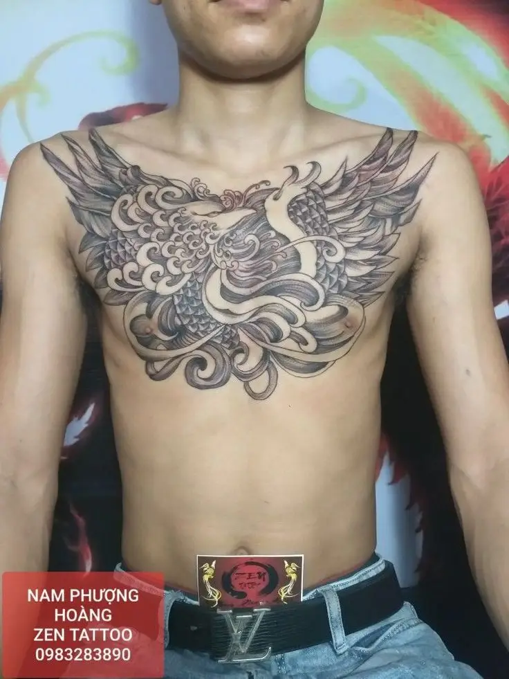 Hình xăm rồng ở ngực: 50 thiết kế táo bạo cho nam 70