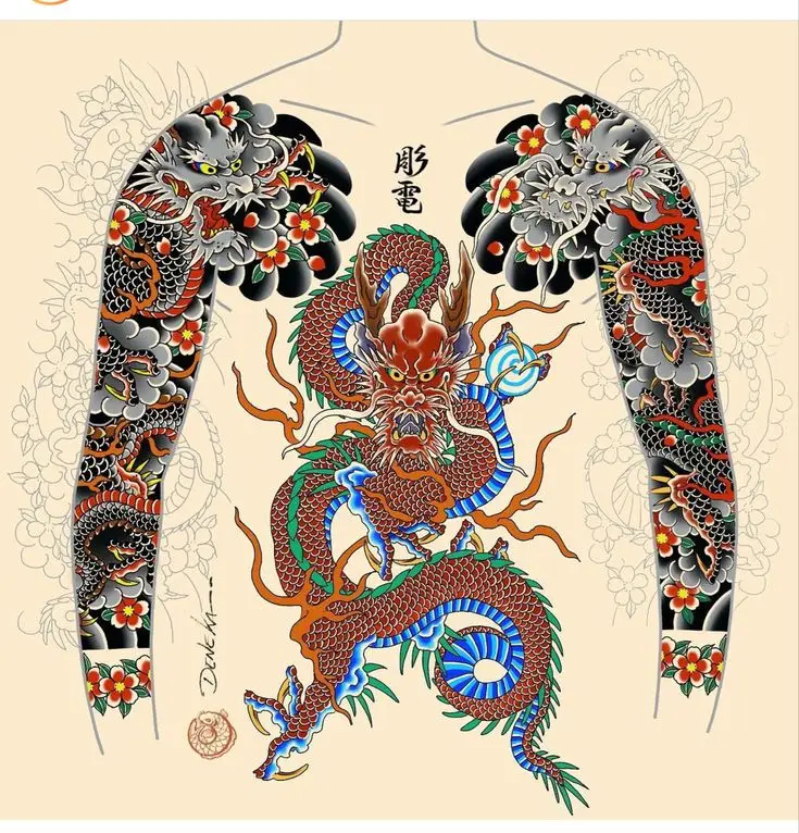 Hình Xăm Rồng Vắt Vai Nhật Cổ Độc Đáo 2