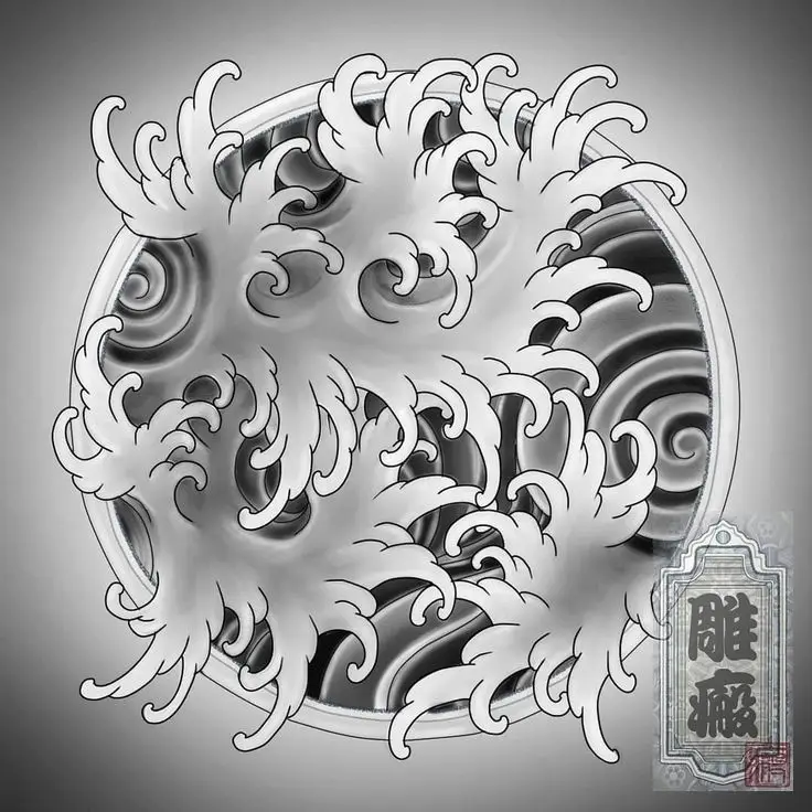 Hình xăm sóng nước ở tay: nghệ thuật trên da 61