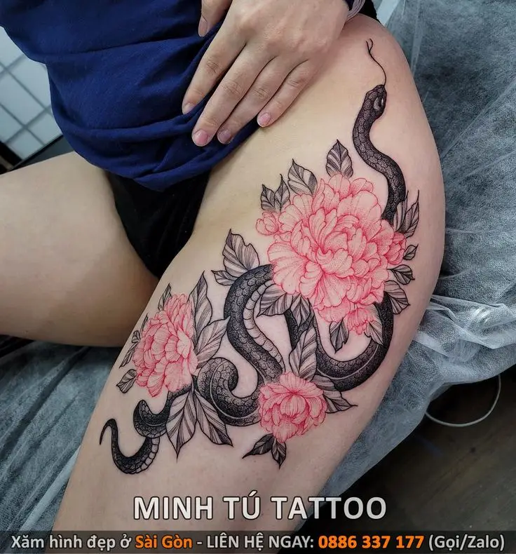 Hình Xăm Đùi Cho Nữ: Lựa Chọn Thời Thượng và Nữ Tính 1