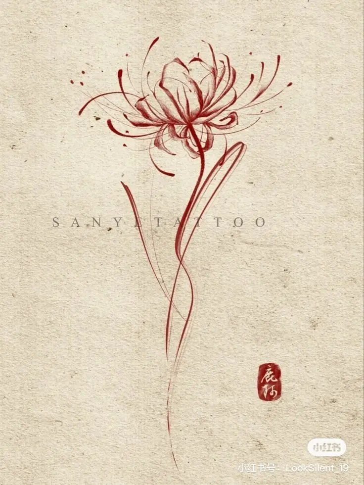 Hoa Bỉ Ngạn Hình Xăm – Sự Kết Hợp Giữa Sắc Đẹp Và Nỗi Buồn 10