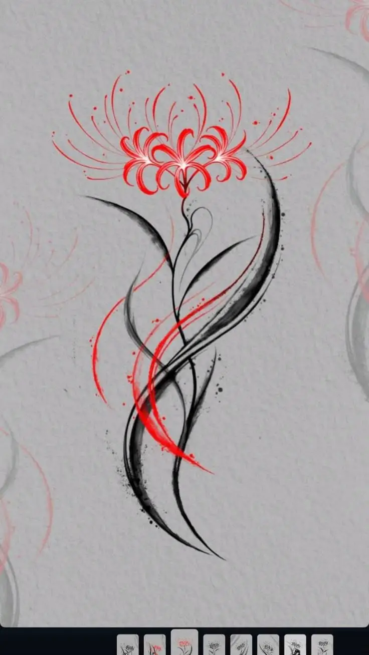 Hoa Bỉ Ngạn Hình Xăm – Sự Kết Hợp Giữa Sắc Đẹp Và Nỗi Buồn 27