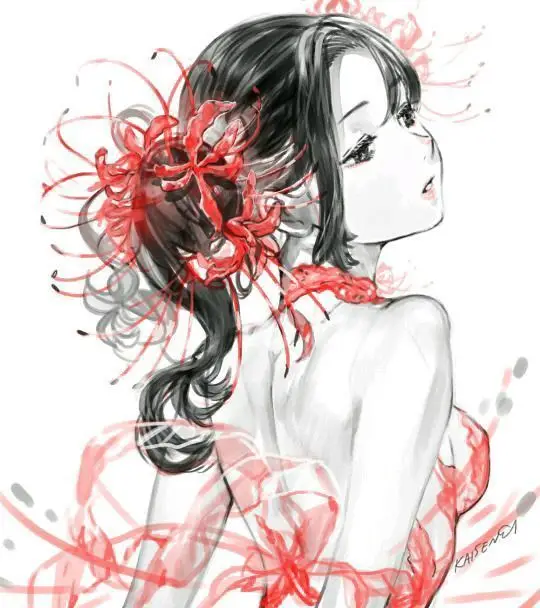 Hoa bỉ ngạn và cô gái - Hình ảnh thơ mộng và sâu lắng 5