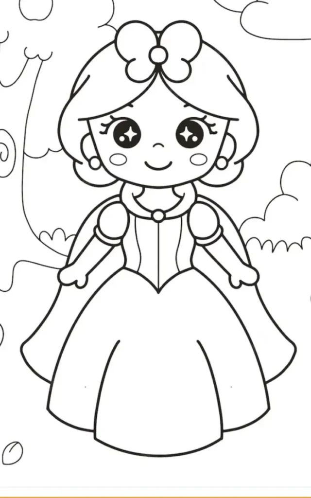 In hình tô màu công chúa để bé thỏa sức sáng tạo 28