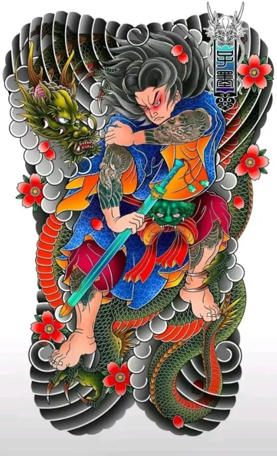 Khung Hình Xăm Nhật Cổ Kín Lưng Đặc Sắc 3