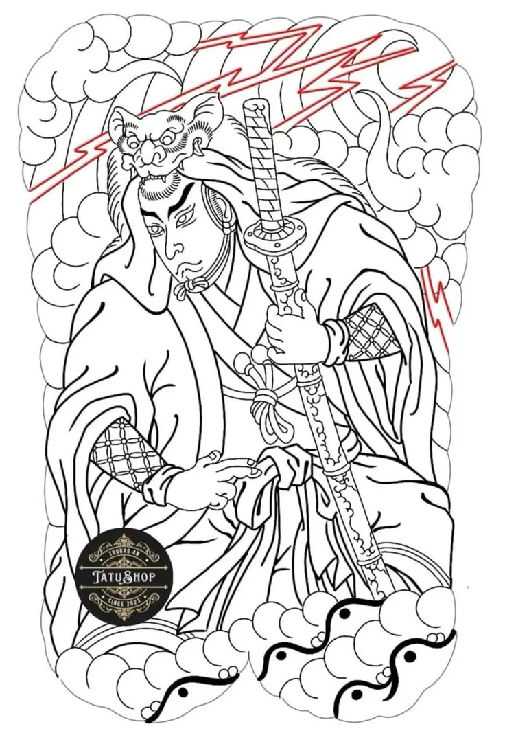Khung Hình Xăm Nhật Cổ Kín Lưng Đặc Sắc 7