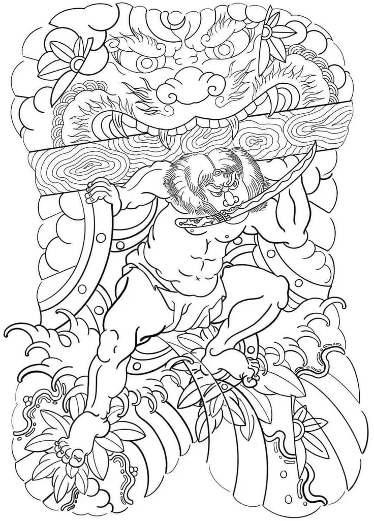 Khung Hình Xăm Nhật Cổ Kín Lưng Đặc Sắc 8