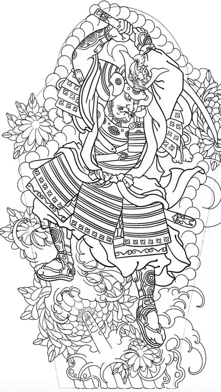 Khung Hình Xăm Nhật Cổ Kín Lưng Đặc Sắc 10