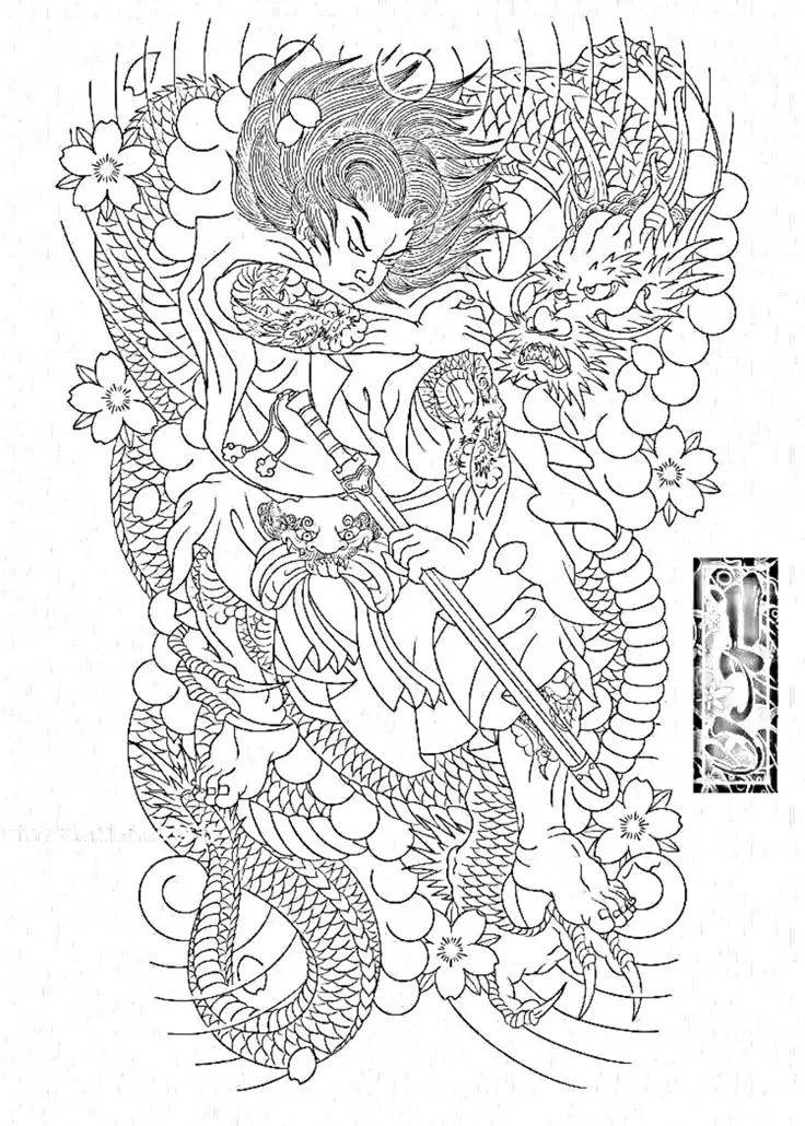 Khung Hình Xăm Nhật Cổ Kín Lưng Đặc Sắc 43