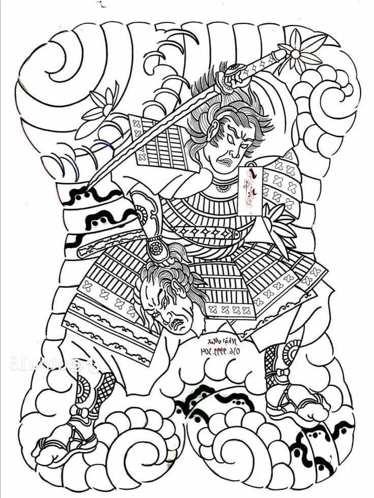 Khung Hình Xăm Nhật Cổ Kín Lưng Đặc Sắc 44