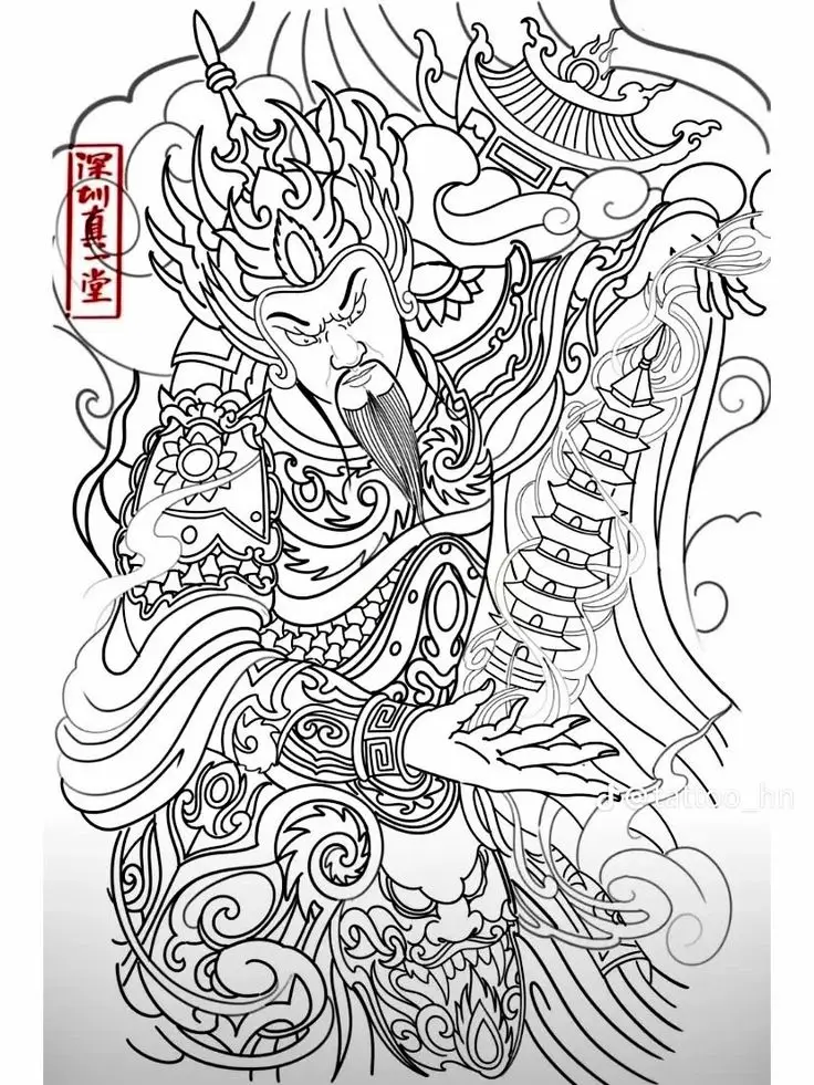 Khung Hình Xăm Nhật Cổ Kín Lưng Đặc Sắc 52