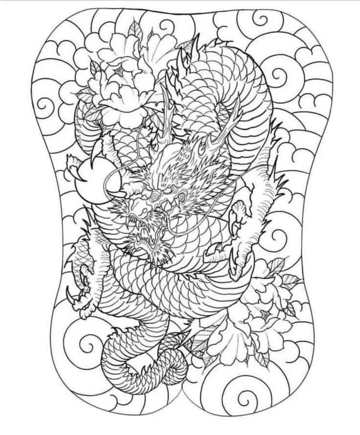 Khung Hình Xăm Nhật Cổ Kín Lưng Đặc Sắc 53