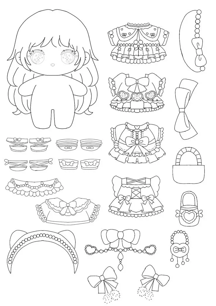 Làm Búp Bê Giấy: Những Trang Tô Màu Cho Bé Yêu Thích 10