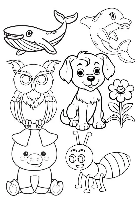 Tranh Tô Màu Con Vật Cho Mầm Non Dễ Thương 49