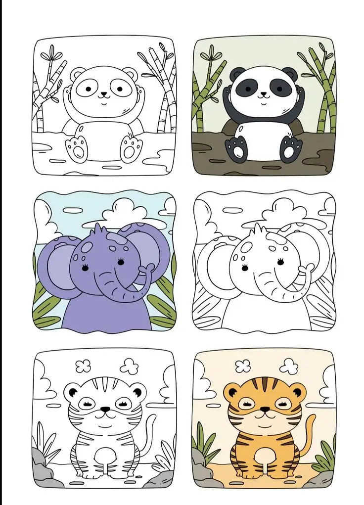 Tranh Tô Màu Con Vật Cho Mầm Non Dễ Thương 57