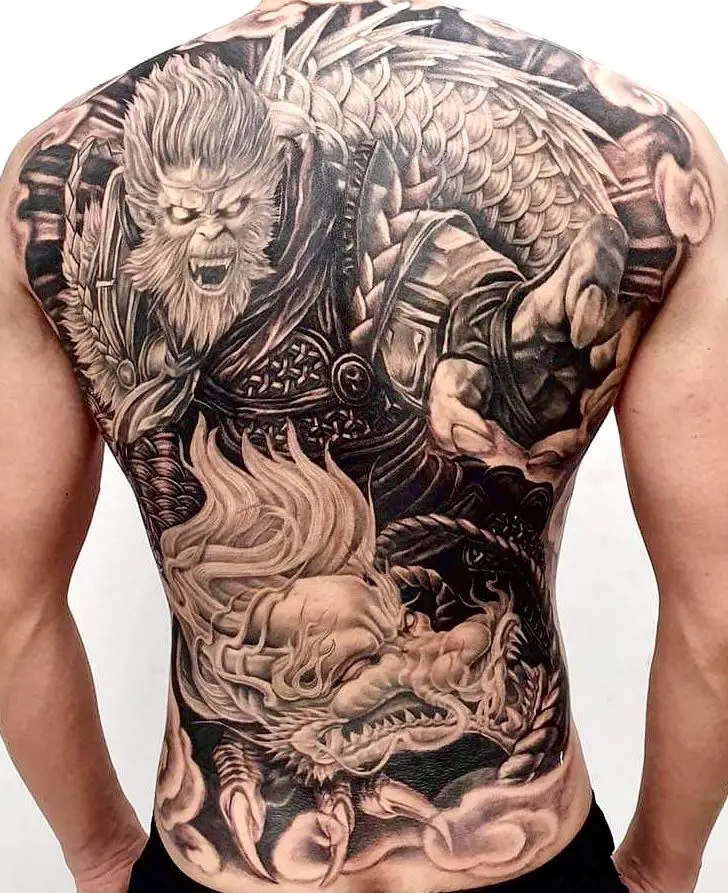 Mẫu hình xăm ngộ không full lưng – Hình xăm độc đáo từ văn hóa dân gian 10