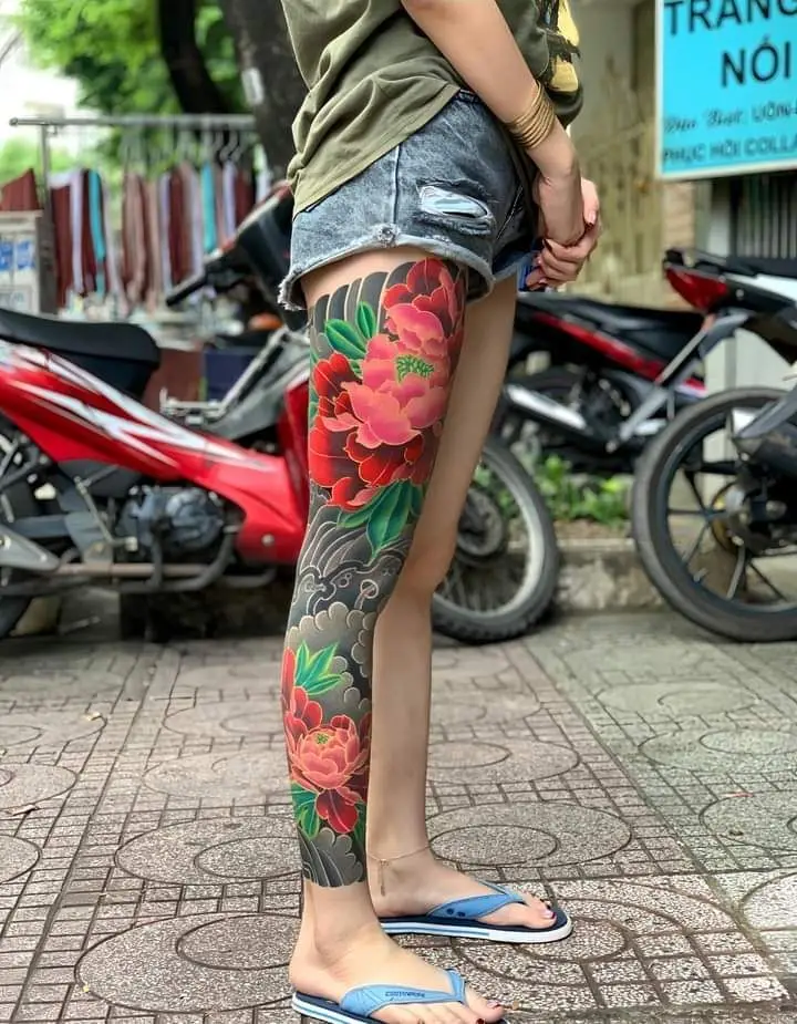 Mẫu xăm chân nhật cổ: Điểm nhấn nghệ thuật cho chân 34
