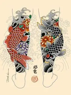 Mẫu xăm chân nhật cổ: Điểm nhấn nghệ thuật cho chân 52