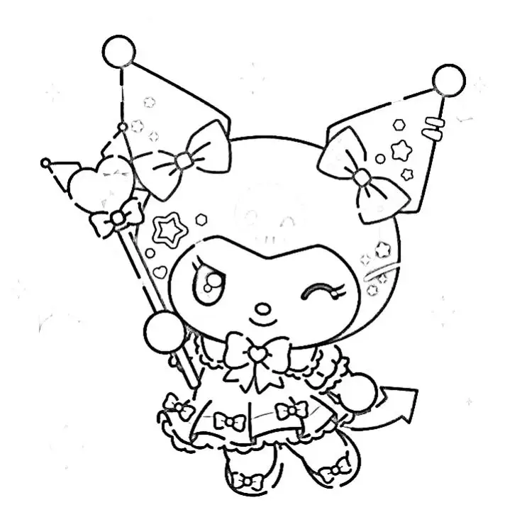 My Melody Kuromi Coloring Pages: Bộ Hình Tô Màu Kuromi Chất Lượng Cao 2