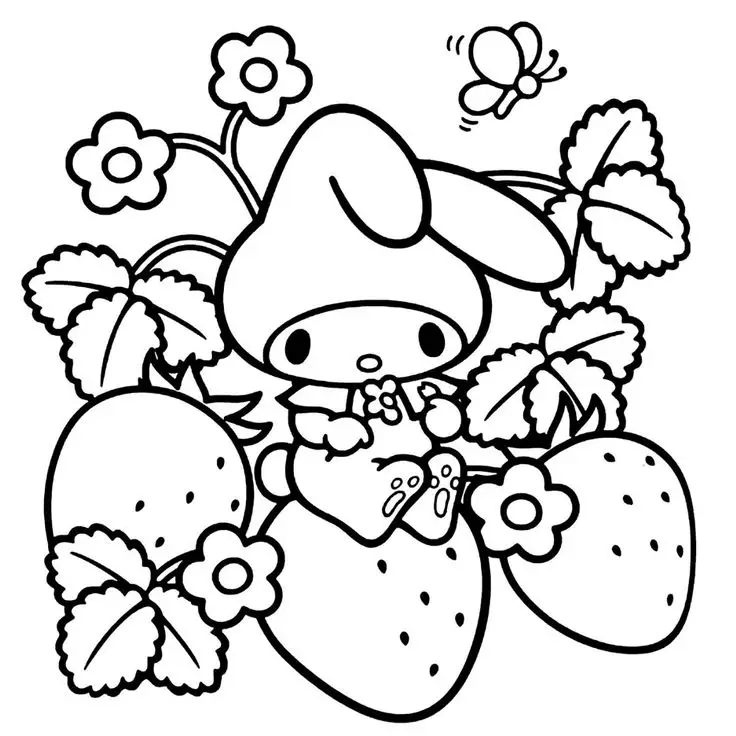 My Melody Kuromi Coloring Pages: Bộ Hình Tô Màu Kuromi Chất Lượng Cao 3