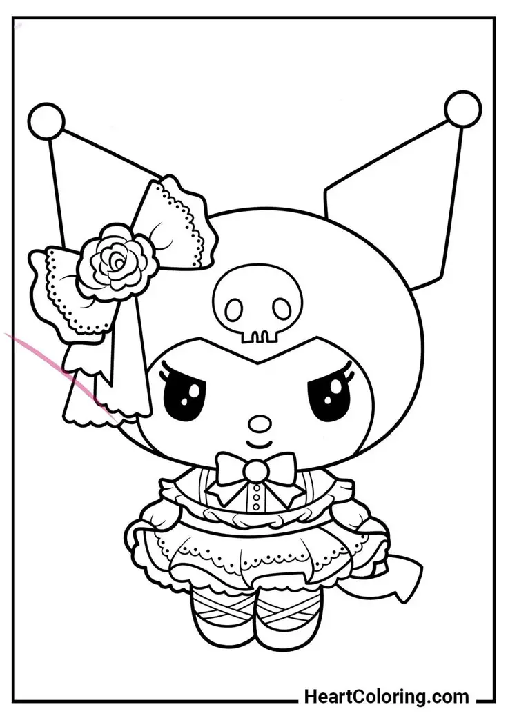 My Melody Kuromi Coloring Pages: Bộ Hình Tô Màu Kuromi Chất Lượng Cao 6