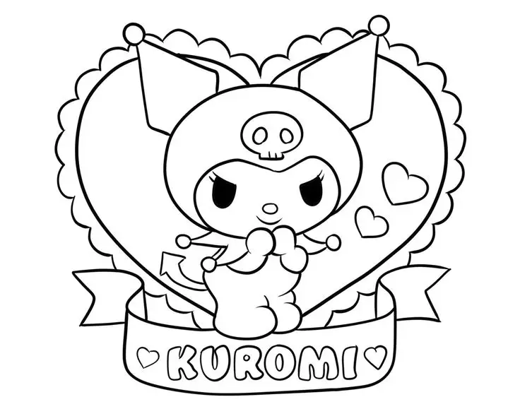 My Melody Kuromi Coloring Pages: Bộ Hình Tô Màu Kuromi Chất Lượng Cao 7