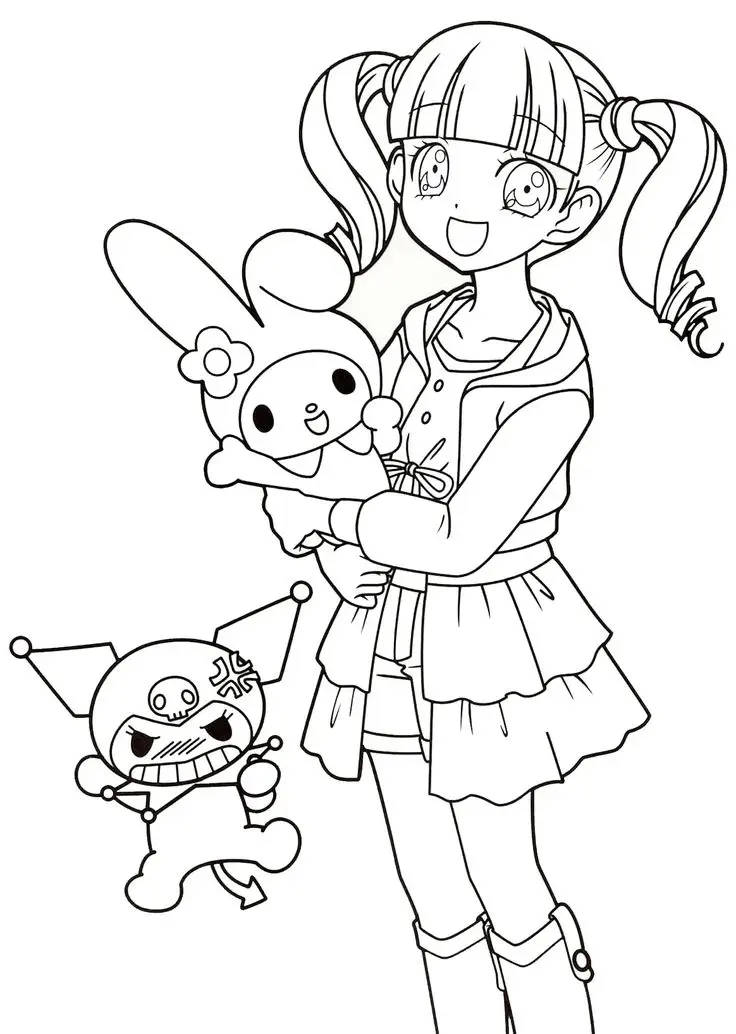 My Melody Kuromi Coloring Pages: Bộ Hình Tô Màu Kuromi Chất Lượng Cao 8