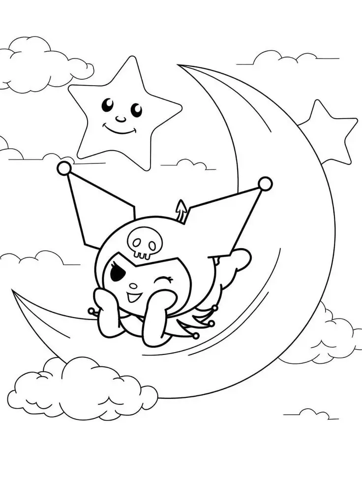 My Melody Kuromi Coloring Pages: Bộ Hình Tô Màu Kuromi Chất Lượng Cao 10
