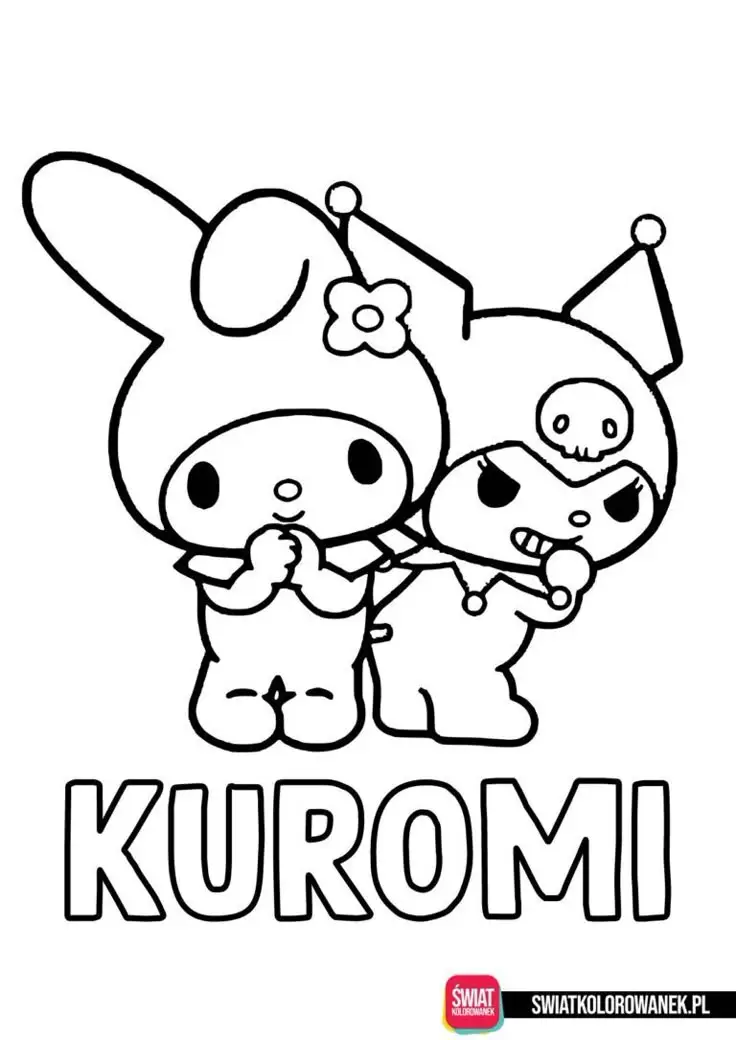 My Melody Kuromi Coloring Pages: Bộ Hình Tô Màu Kuromi Chất Lượng Cao 11