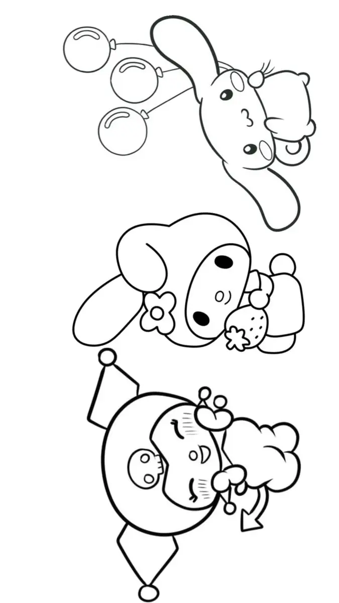 My Melody Kuromi Coloring Pages: Bộ Hình Tô Màu Kuromi Chất Lượng Cao 12