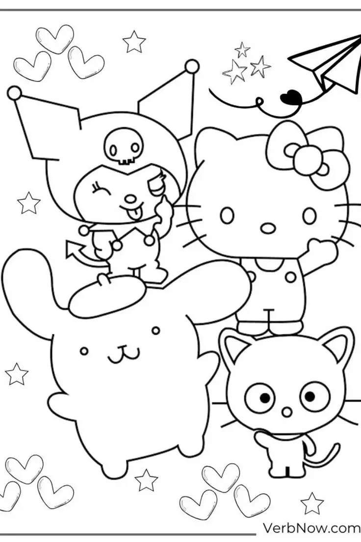 My Melody Kuromi Coloring Pages: Bộ Hình Tô Màu Kuromi Chất Lượng Cao 14