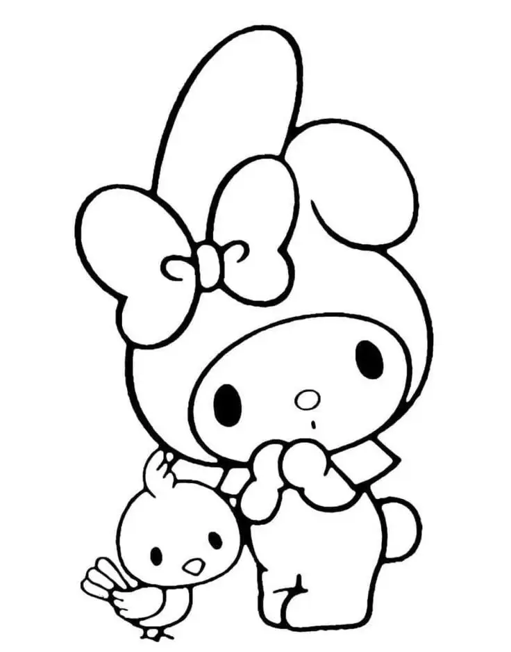 My Melody Kuromi Coloring Pages: Bộ Hình Tô Màu Kuromi Chất Lượng Cao 15