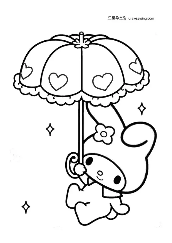 My Melody Kuromi Coloring Pages: Bộ Hình Tô Màu Kuromi Chất Lượng Cao 16