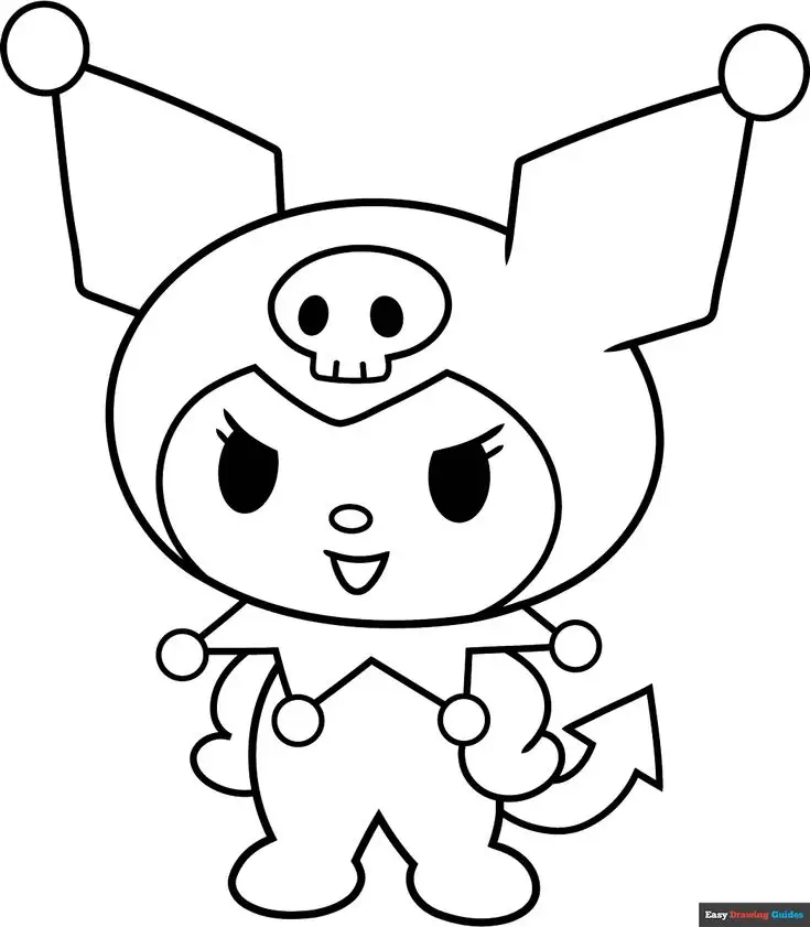 My Melody Kuromi Coloring Pages: Bộ Hình Tô Màu Kuromi Chất Lượng Cao 20