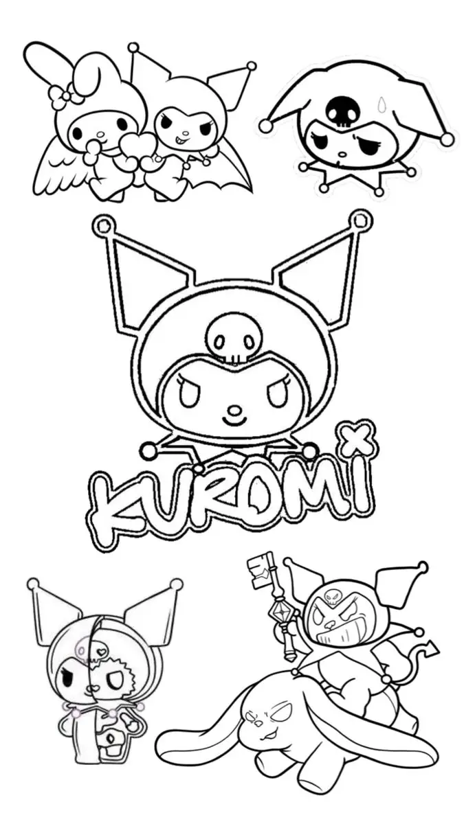 My Melody Kuromi Coloring Pages: Bộ Hình Tô Màu Kuromi Chất Lượng Cao 22